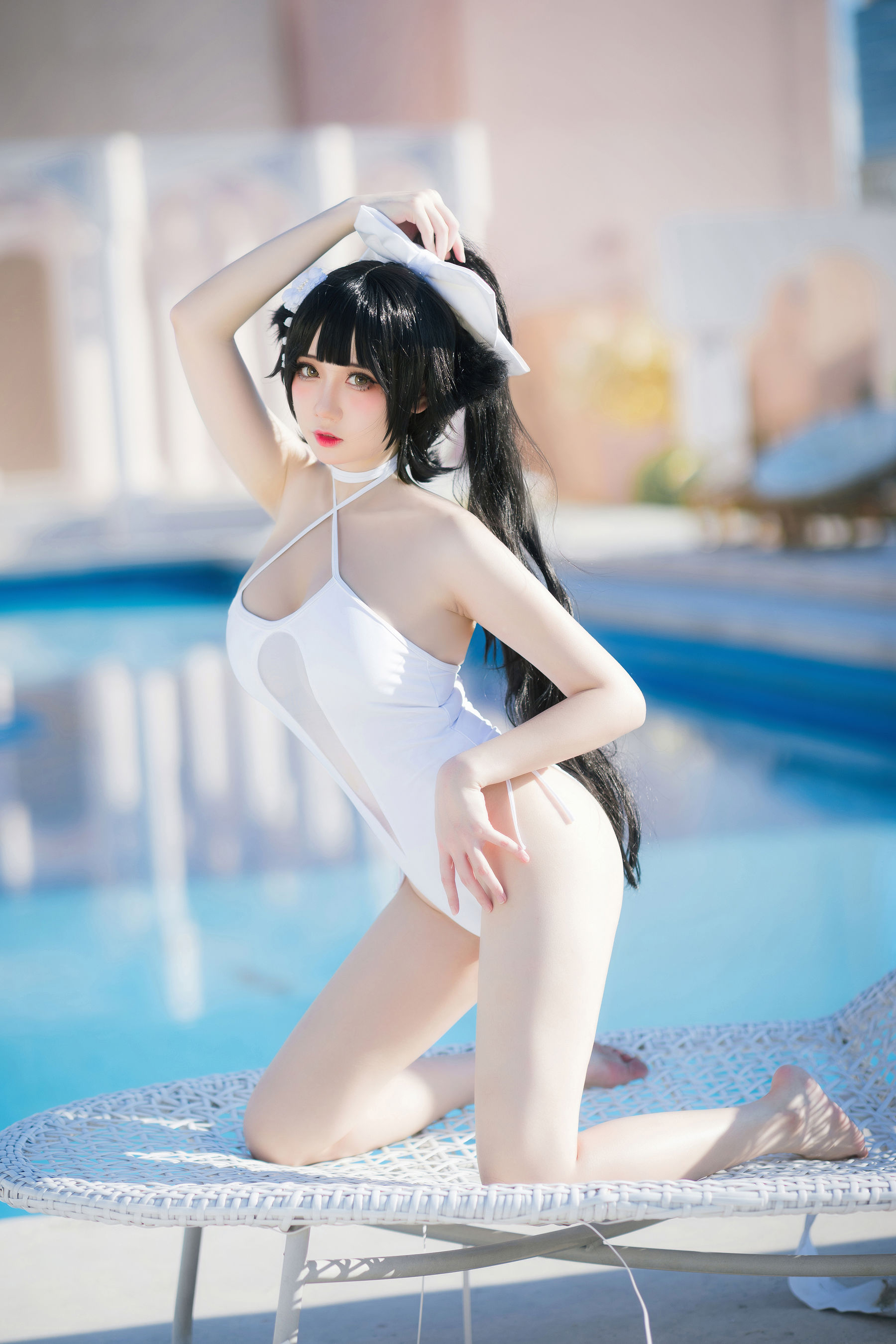 动漫博主焖焖碳傲人身材泳装COS碧蓝航线高雄-御萝部落