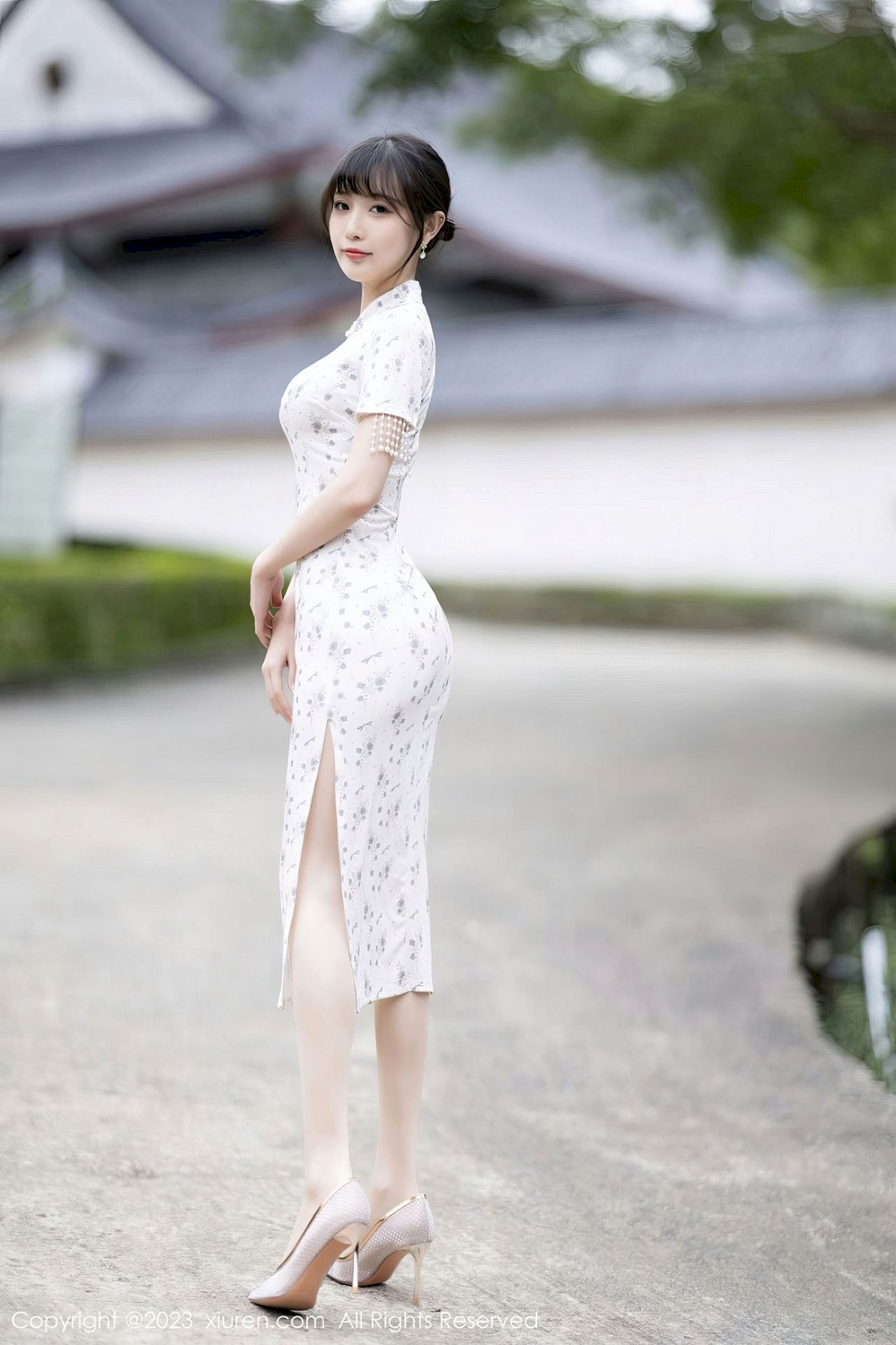 林星阑 - 短款旗袍+原色丝袜海南旅拍